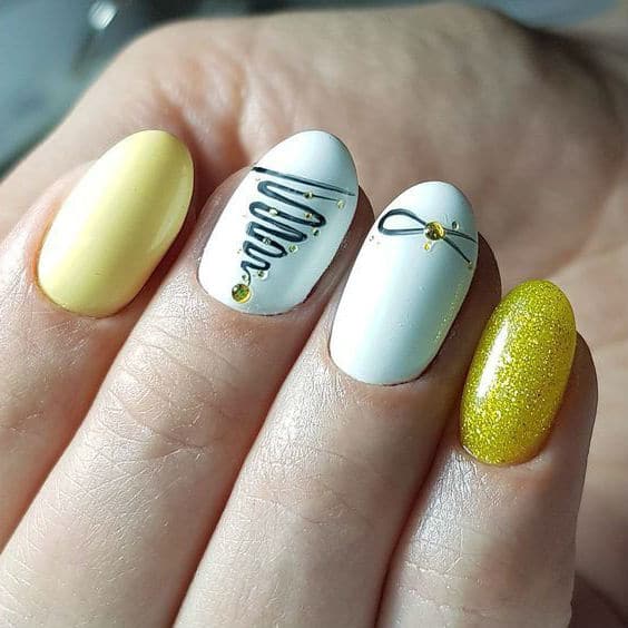 Желтый  цвет в дизайне ногтей в 2021 году